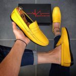 chaussure mocassin jaune tendance