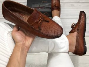 chaussure mocassin cuir marron