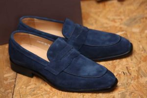 chaussures mocassin daim homme